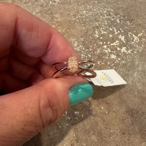 Kendra Scott Gold Ring with Sparkling Oval Stone